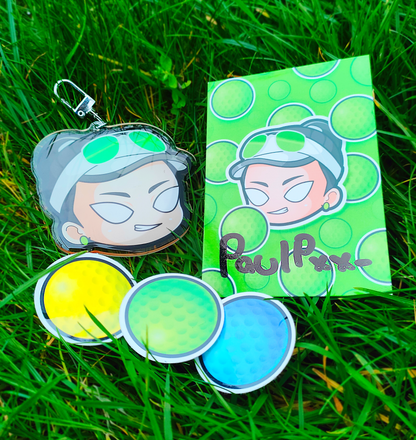 PAULPXX BUNDLE - Autogrammkarte + Epoxy Schlüsselanhänger + 3 Sticker